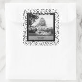 Uw foto: 50e nummer Patroon Zwart-wit Vierkante Sticker (Tas)