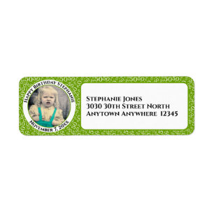 Uw foto 50e verjaardag nummer Patten Groen/Wit Etiket