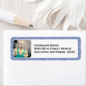 Uw foto 50e willekeurige nummer patroon blauw etiket (Insitu)