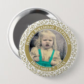 Uw foto 55th Birthday Number | Goud wit Ronde Button 4,0 Cm (Voorkant /achterkant)
