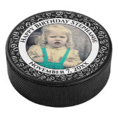 Uw foto 60e willekeurige nummerpatroon zwart/wit hockey puck (3/4)