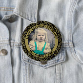 Uw foto 60th Birthday Number Pattern Black/Gold Ronde Button 4,0 Cm (In situ)