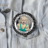 Uw foto 60th Birthday Number Pattern Black Ronde Button 4,0 Cm (In situ)