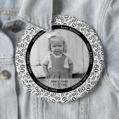 Uw foto: 60th Number Pattern Black and White Ronde Button 6,0 Cm (In situ)