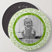 Uw foto:  60th Number Pattern Green and White Ronde Button 6,0 Cm (Voorkant /achterkant)