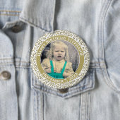 Uw foto 70th Birthday Number Pattern - Gold Ronde Button 4,0 Cm (In situ)