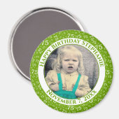 Uw foto 75th Birthday Number Pattern | Groen Magneet (Voorkant / Achterkant)