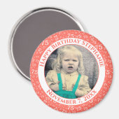 Uw foto 75th Birthday Number Pattern | Koraal Magneet (Voorkant / Achterkant)