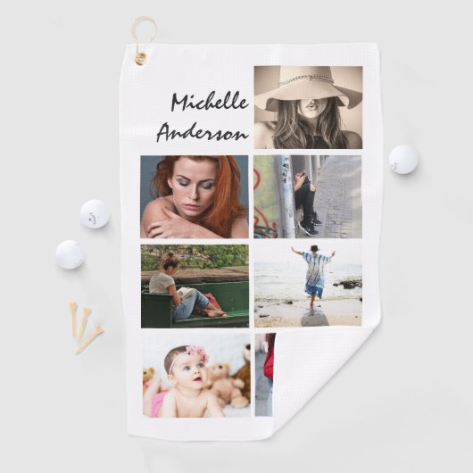 UW foto 7 collage met de naam moderne trendy Golfhanddoek (Insitu)