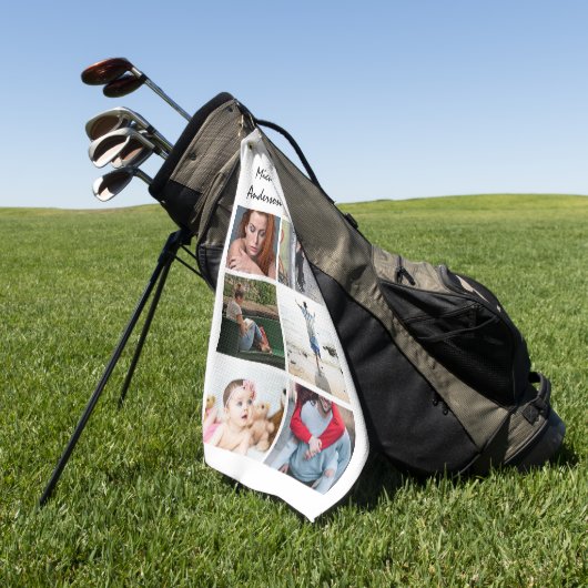 UW foto 7 collage met de naam moderne trendy Golfhanddoek (Groen)