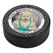 Uw foto 80e willekeurige nummerpatroon zwart/wit hockey puck (3/4)