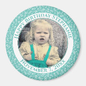 Uw foto 80th Birthday Number Pattern | BLAUWGROEN Magneet (Voorkant)