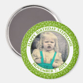Uw foto 80th Birthday Number Pattern | Groen Magneet (Voorkant / Achterkant)