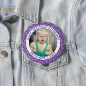 Uw foto 85th Birthday Number Pattern | PAARS Ronde Button 4,0 Cm (In situ)