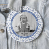 Uw foto: 95th Random Number Pattern Blue Ronde Button 6,0 Cm (In situ)