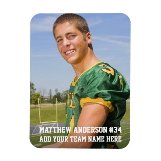 Uw Foto Aangepast Football of Uw Sport Magneet (Verticaal)