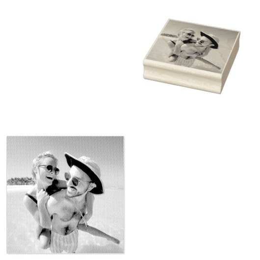 Uw foto aangepast vierkant rubberstempel (Gestempeld)