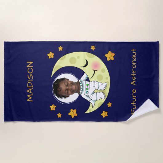 UW FOTO aangepaste Astronaut strandlaken (Voorkant)