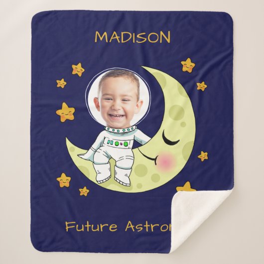 UW FOTO-aangepaste astronautendekens Sherpa Deken (Voorkant)