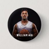 Uw Foto Aangepaste basketbal of Uw Sport Ronde Ronde Button 5,7 Cm (Voorkant)