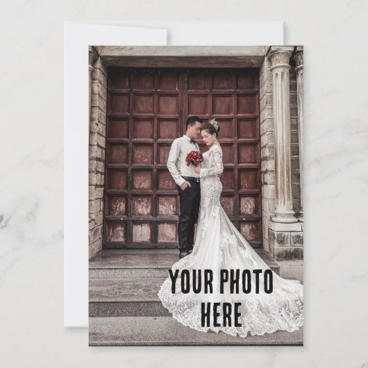 UW FOTO AANGEPASTE BRUILOFT UITNODIGINGEN (Voorkant)