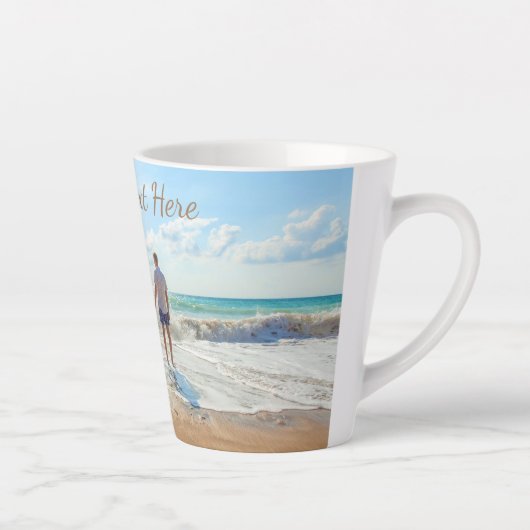 Uw foto aangepaste latte Mok met aangepaste tekst (Rechts)