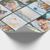 Uw foto aangepaste raster collage donkergroen cadeaupapier (Hoek)