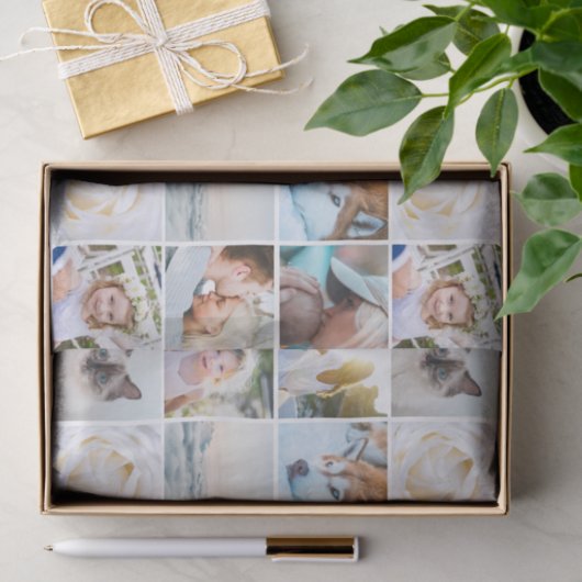 Uw foto aangepaste raster collage tissuepapier (Geschenk)