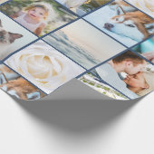 Uw foto aangepaste rastercollage marineblauw cadeaupapier (Hoek)