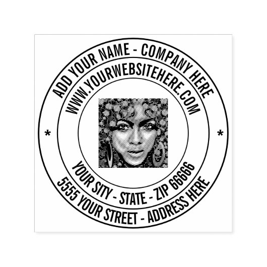 Uw foto Aangepaste tekst adres Zelfinkkend stempel (Design)