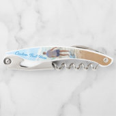 Uw Foto Aangepaste Tekst Ober's Kurkentrekker Gift (Voorkant)