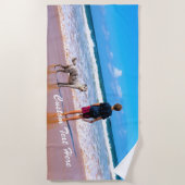 Uw foto aangepaste tekst strandlaken gepersonalise (Voorkant)