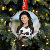 Uw foto Aangepaste Voetbal of Uw Sportrondje Metalen Ornament