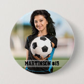 Uw foto Aangepaste Voetbal of Uw Sportrondje Ronde Button 7,6 Cm (Voorkant)
