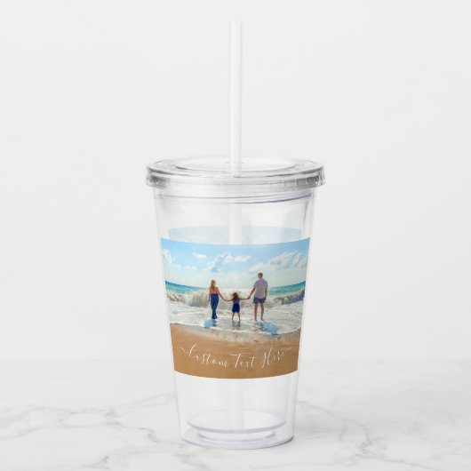 Uw foto Acryl Tumbler met aangepaste tekst Acryl Drinkbeker (Voorkant)