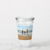 Uw foto Acryl Tumbler met aangepaste tekst Acryl Drinkbeker (Achterkant)