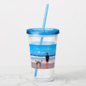 Uw foto Acryl Tumbler met aangepaste tekst Acryl Drinkbeker (Achterkant)