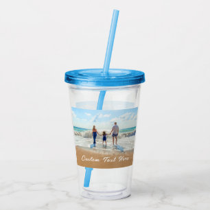 Uw foto Acryl Tumbler met aangepaste tekst Drinkbeker