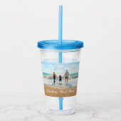 Uw foto Acryl Tumbler met aangepaste tekst Drinkbeker (Voorkant)