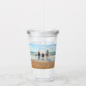 Uw foto Acryl Tumbler met aangepaste tekst Drinkbeker (Voorkant)