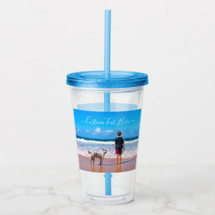 Uw foto Acryl Tumbler met aangepaste tekst Drinkbeker