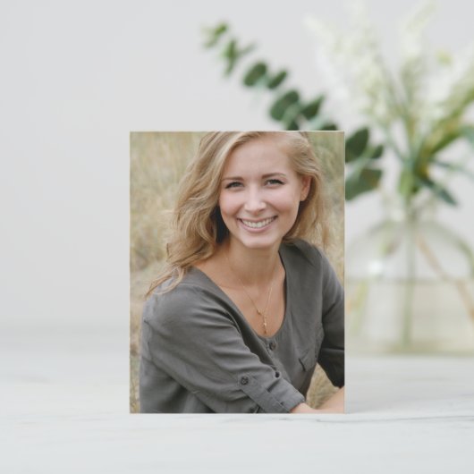 Uw foto Afbeelding Afstuderen Bewaar de datum Boho Briefkaart (Staand voorkant)