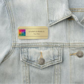 Uw foto-Afbeelding hier elegant Faux Gold Modern Naamplaatje (In situ)