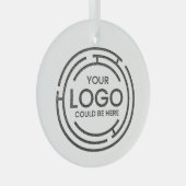 Uw foto, Afbeelding of zakelijke Logo op maat Glas Ornament (Voorkant Rechts)