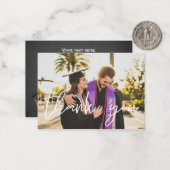 Uw foto-Afstuderen Pet Hartelijk dank - Chalkboard Notitiekaartje (Voorkant / Achterkant in situ)