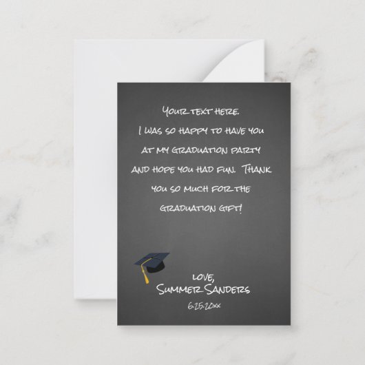 Uw foto-Afstuderen Pet Hartelijk dank - Chalkboard Notitiekaartje (Achterkant)