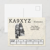 Uw foto Alabama vormde Cutout Custom QSL Briefkaart (Voorkant / Achterkant)