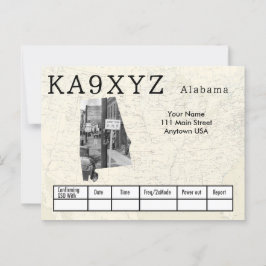 Uw foto Alabama vormde Cutout Custom QSL Briefkaart