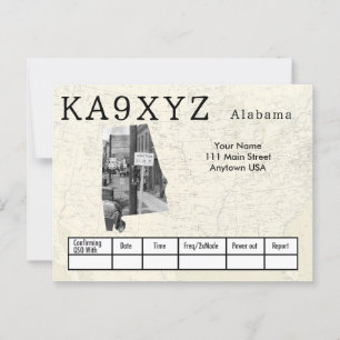 Uw foto Alabama vormde Cutout Custom QSL Briefkaart