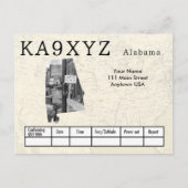 Uw foto Alabama vormde Cutout Custom QSL Briefkaart (Voorkant)